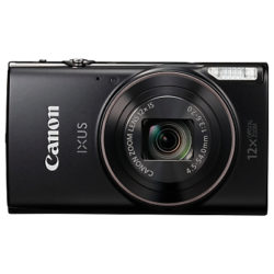 Canon IXUS 285 HS Digital Camera Kit, Full HD 1080p, 20.2MP, 12x Optical Zoom, 24x Zoom Plus, Wi-Fi, NFC, 3 LCD Screen With Leather Case & 8GB SD Card Black